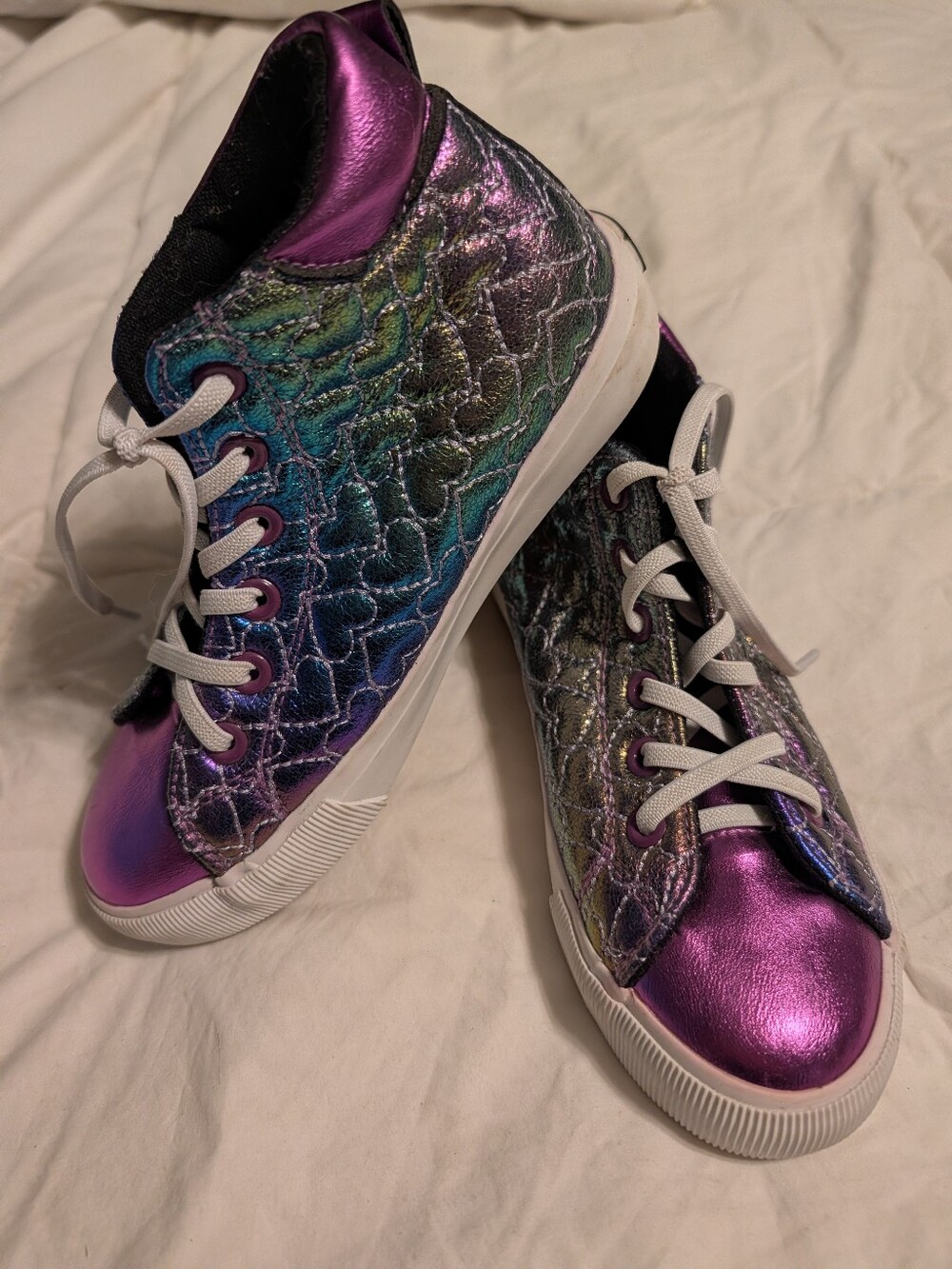 Metallic Purple High-Top Sneakers for Girls